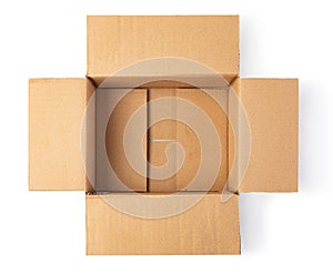 Cardboard box isolated on a white
