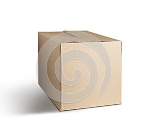 Cardboard box open. Isolated on white background