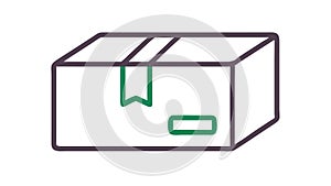 Cardboard Box Package Shipping Icon, vector design Generative AI