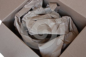 cardboard box with paper