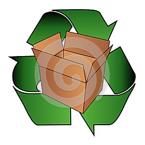 Cardboard box recycle symbol