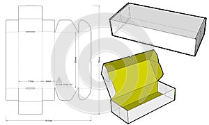 Cardboard box for sending mail. Flute Type E Internal measurement 40 x 17 + 9 cm and Die-cut Pattern.