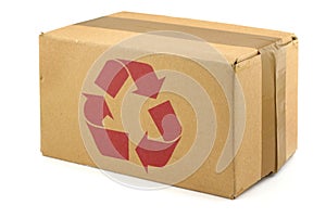 Cardboard box with symbol