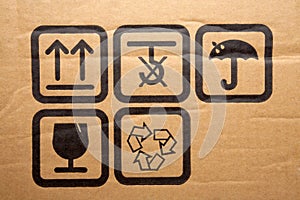 Cardboard box symbols