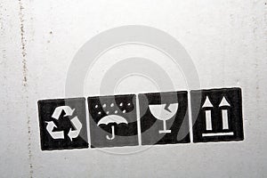 Cardboard box symbols