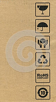 Cardboard box symbols