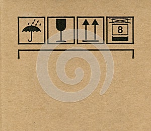 Cardboard box symbols