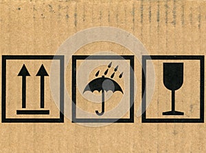 Cardboard box symbols