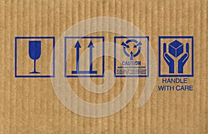 Cardboard box symbols