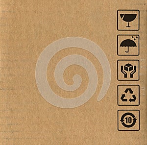 Cardboard box symbols