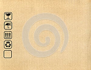 Cardboard box symbols