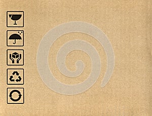 Cardboard box symbols