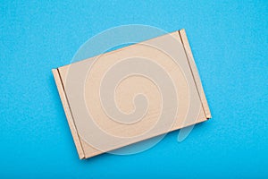 Cardboard box, top view. Delivery carton package