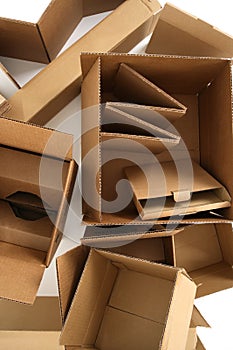 Cardboard boxes, from above