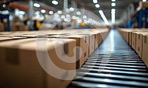 AI-Generated Warehouse Conveyor Belt