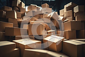 Cardboard boxes in focus: signifying both home moves and online shopping deliveries