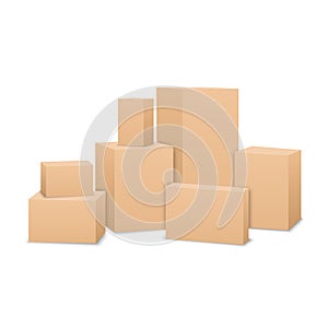 Cardboard boxes isolated on a white background, vector
