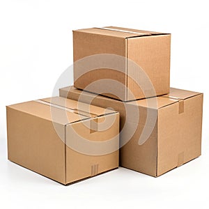 Cardboard boxes isolated on white