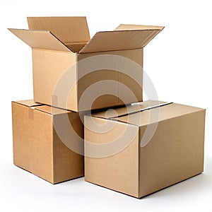 Cardboard boxes isolated on white