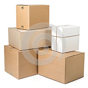 Cardboard boxes isolated on white