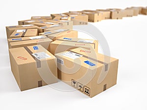 Cardboard boxes package parcels photo