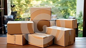 Cardboard boxes, packing photo