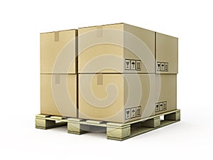 Cardboard boxes on pallet