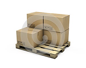 Cardboard boxes on pallet