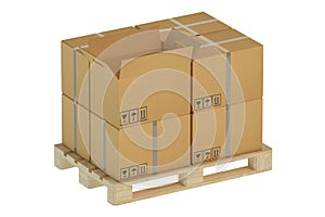 Cardboard boxes on pallet