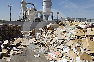 Cardboard Boxes In Recycling Centre