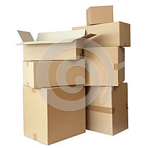 Cardboard boxes stack package