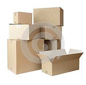 Cardboard boxes stack package