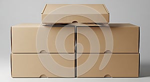 Cardboard Boxes Stack Packaging, Delivery, Storage Concept