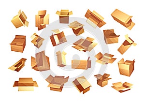 Cardboard boxes vector set