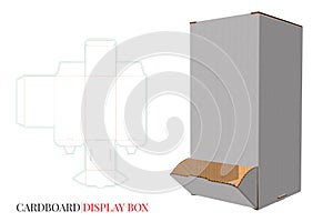 Cardboard Display Box Template with die cut laser cut lines