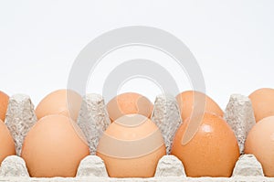 Cardboard Egg Box With Brown Eggs