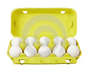 Cardboard egg box with eggs