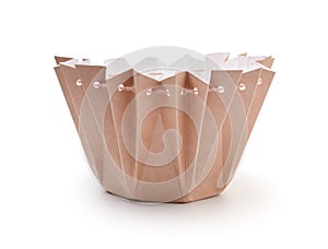 Cardboard flower basket isolated