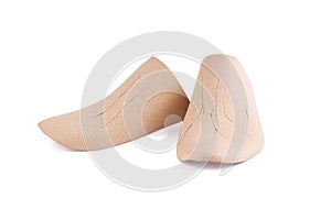 cardboard form for shoes. isolated on white color. to shape the shoes