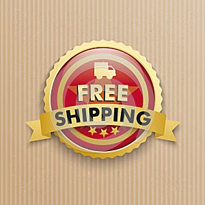 Cardboard Free Shipping Red Button