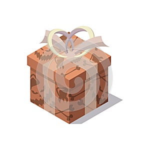 Cardboard gift box isolated cartoon icon