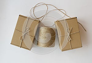 Cardboard gift boxes hank of rope