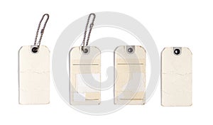 Cardboard hang tags for labelling clothes