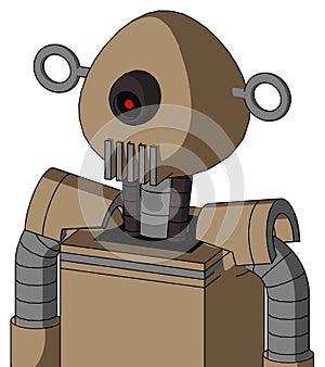 Cardboard Mech With Rounded Head And Vent Mouth And Black Cyclops Eye