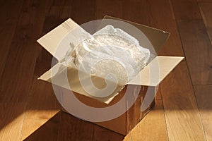 Cardboard Packing Box and Bubble Wrap