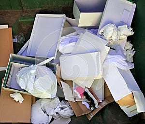 Cardboard and paper garbage trash container