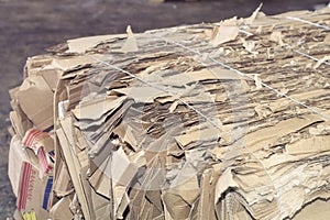 Cardboard and plastic baled and ready to recycle