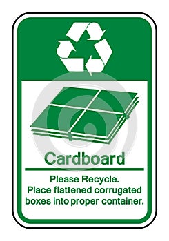 Cardboard Recycle Symbol Sign ,Vector Illustration, Isolate On White Background Label .EPS10