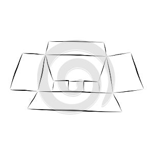 cardboard, simple hand draw sketch doodle vector white