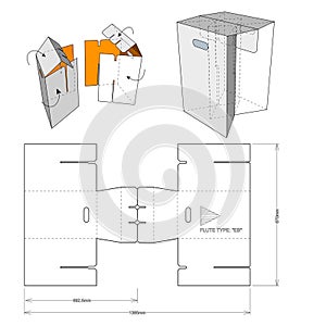 Cardboard Stool and Die-cut Pattern.